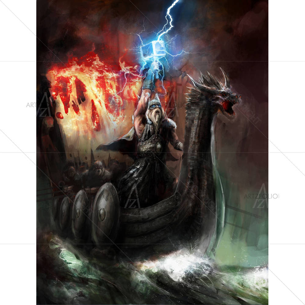 Wrath Of The God Of Lightning — Devotional custom art by ArtzFolio