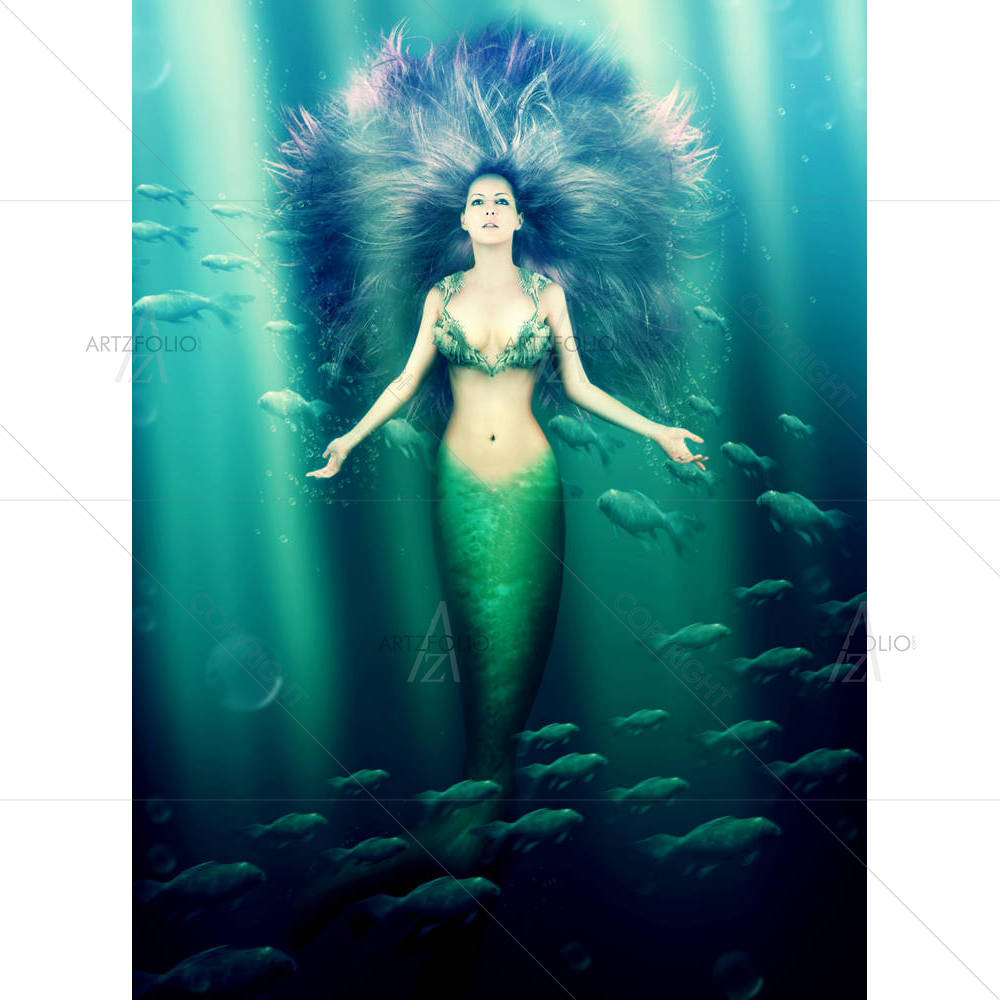 Mermaid With Fish Tail D2 — Fantasy custom art by ArtzFolio