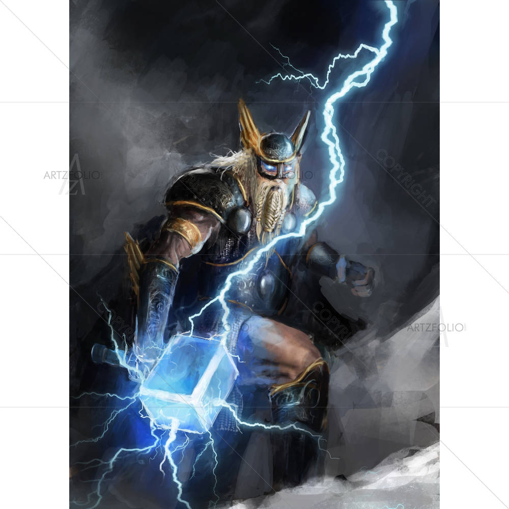 Viking God Of Lightning Thor D1 — custom-size art design 5003041