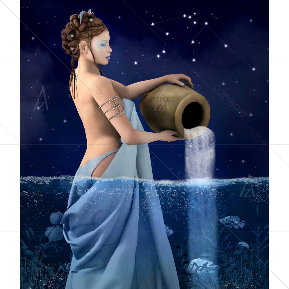 Zodiac Series Aquarius D1 — custom-size art design 5003042