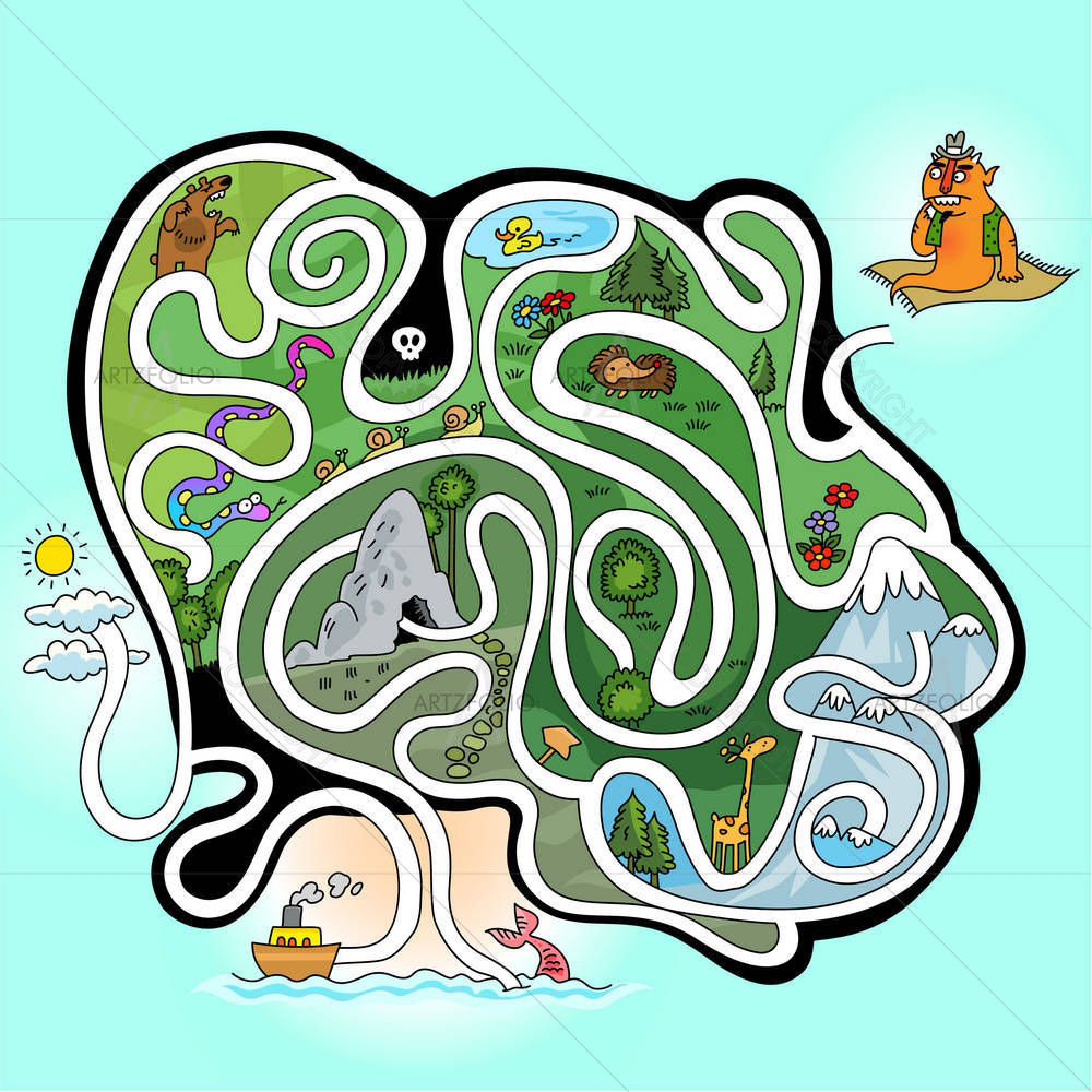 Maze Game For Kids — custom-size art design 5003057