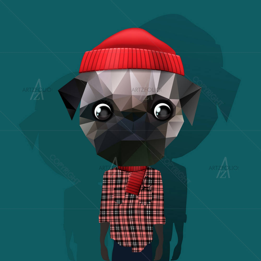 Fashion Hipster Animal — custom-size art design 5003060