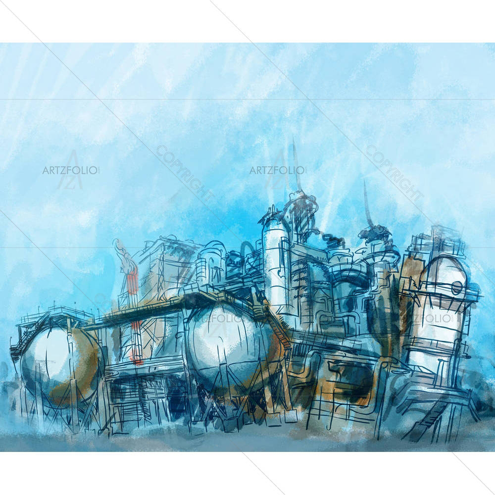 Industrial Buildings Of Plant Or Factory — custom-size art design 5003061