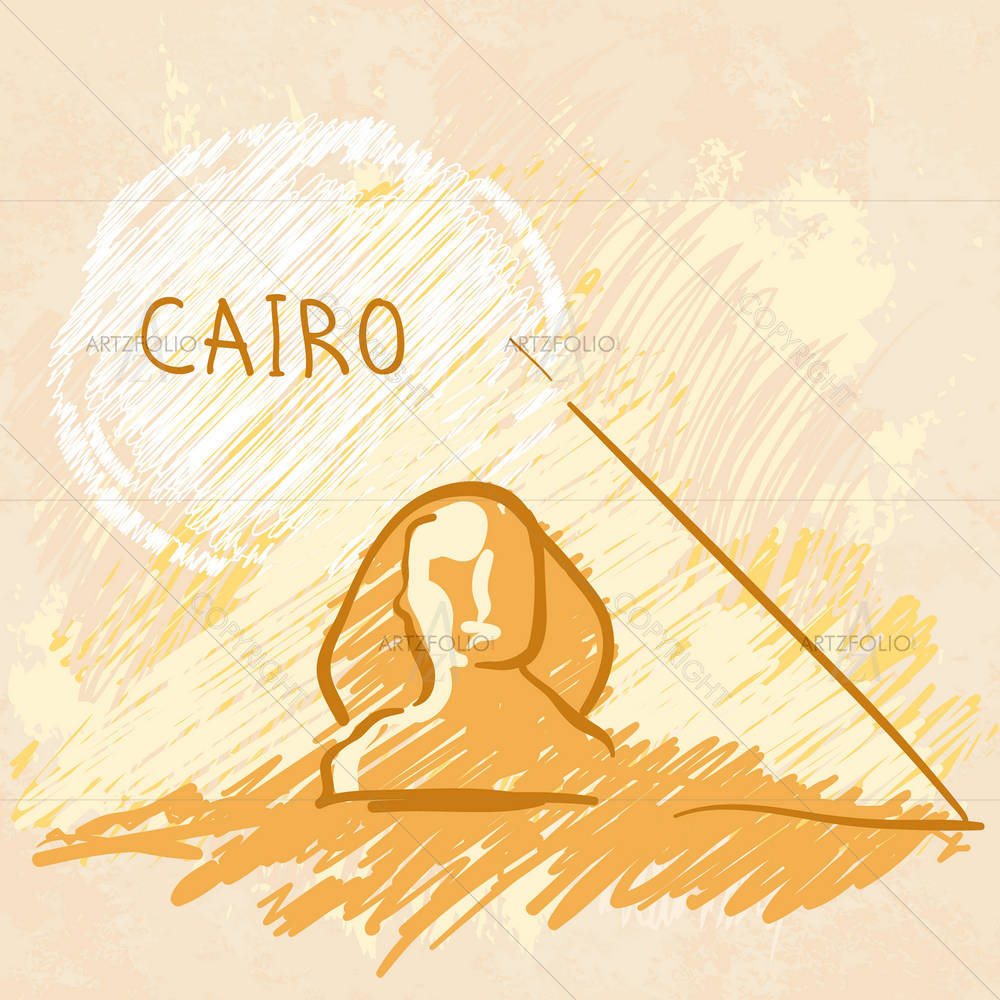 Pyramids & Sphinx Cairo Egypt — African custom art by ArtzFolio
