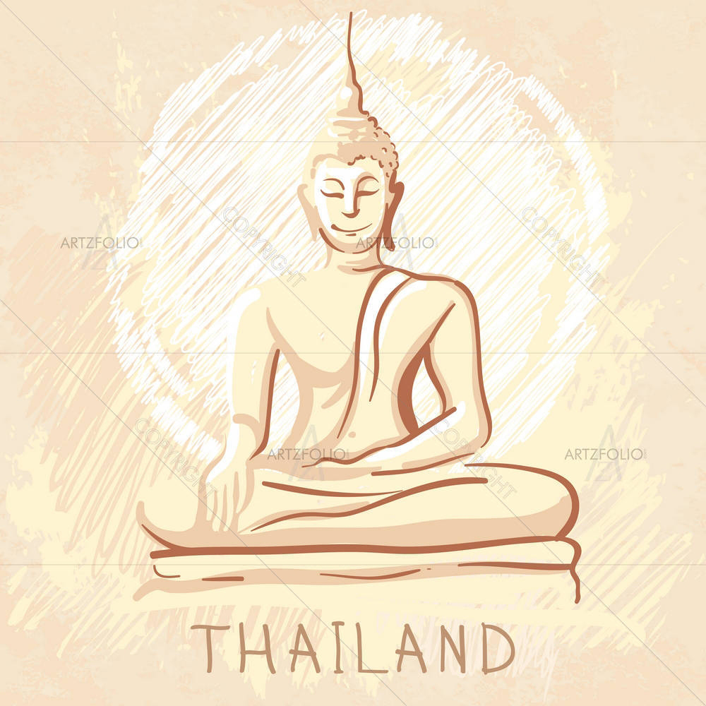 Sitting Buddha Thailand — Devotional custom art by ArtzFolio