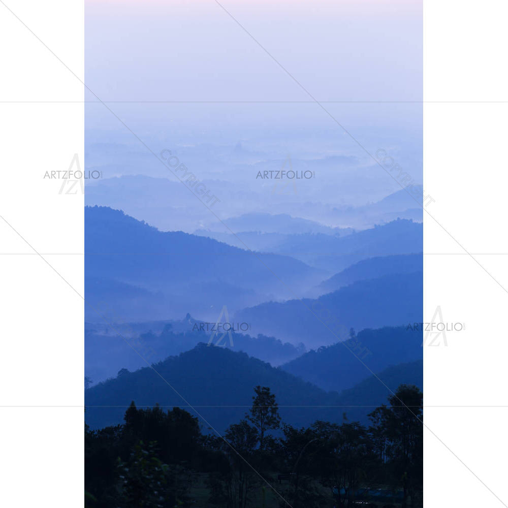 Hills On A Misty Morning In Chiang Rai Thailand — Botanical custom art by ArtzFolio