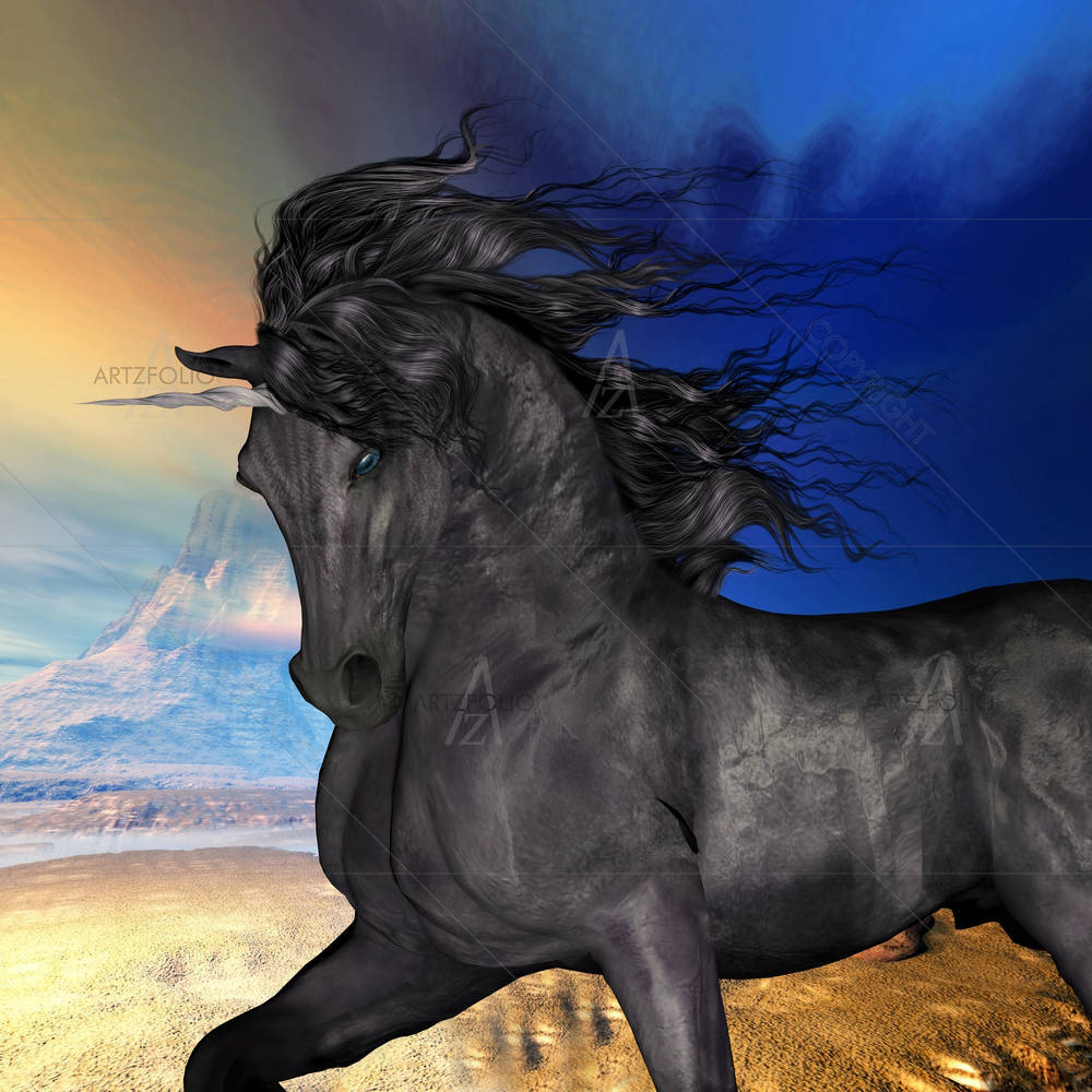Black Buck Unicorn — Animals custom art by ArtzFolio