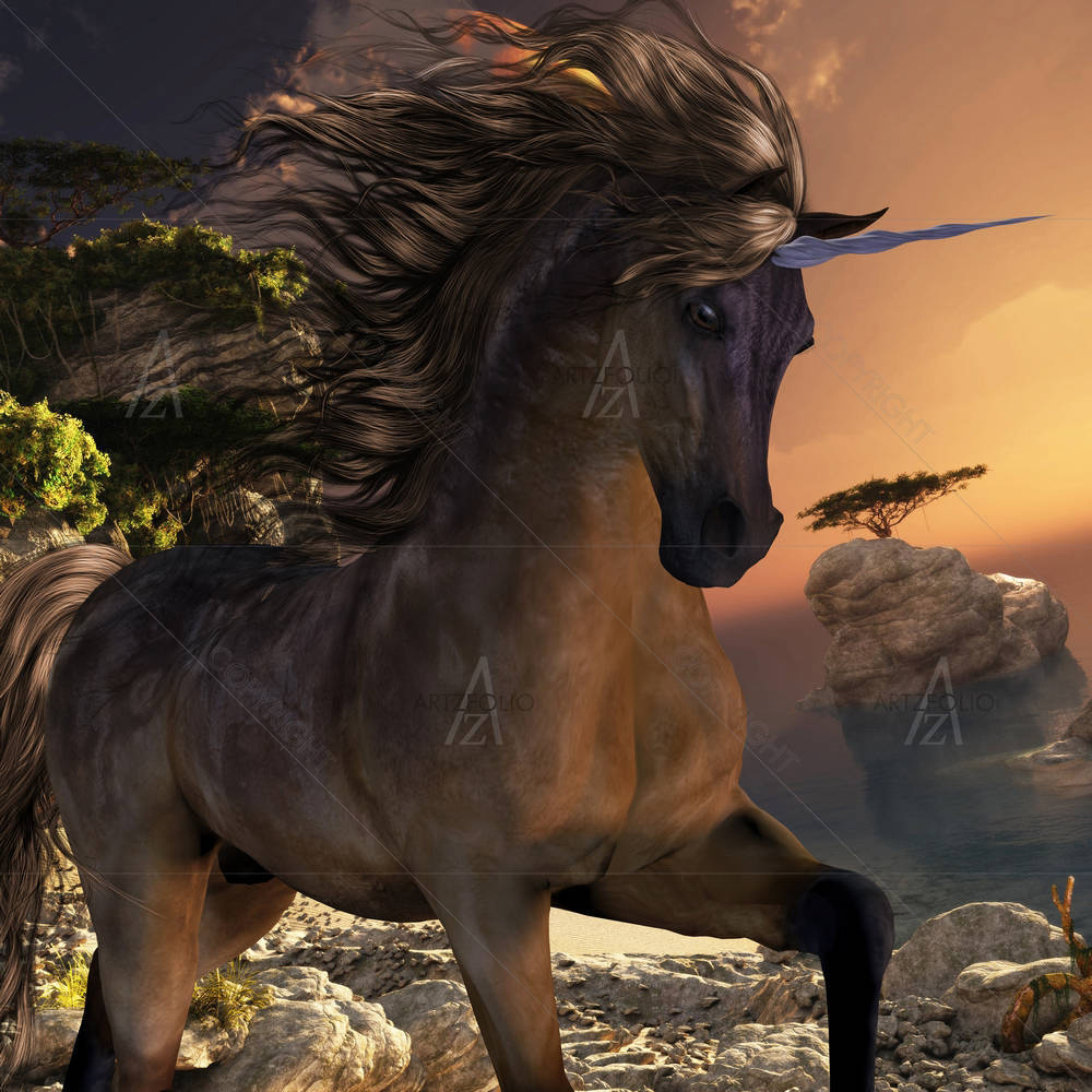 Grulla Buck Unicorn — custom-size art design 5003074