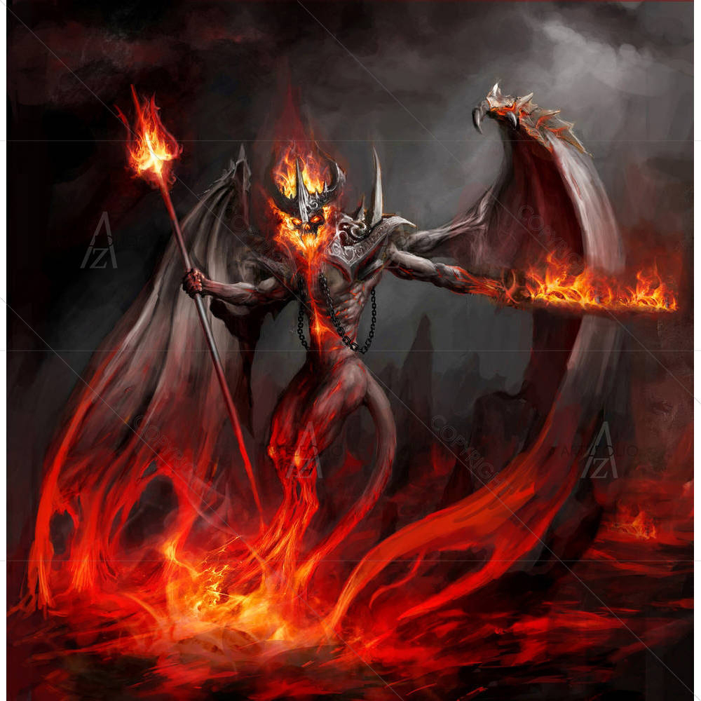Fire Lord Rising From Magma — custom-size art design 5003103