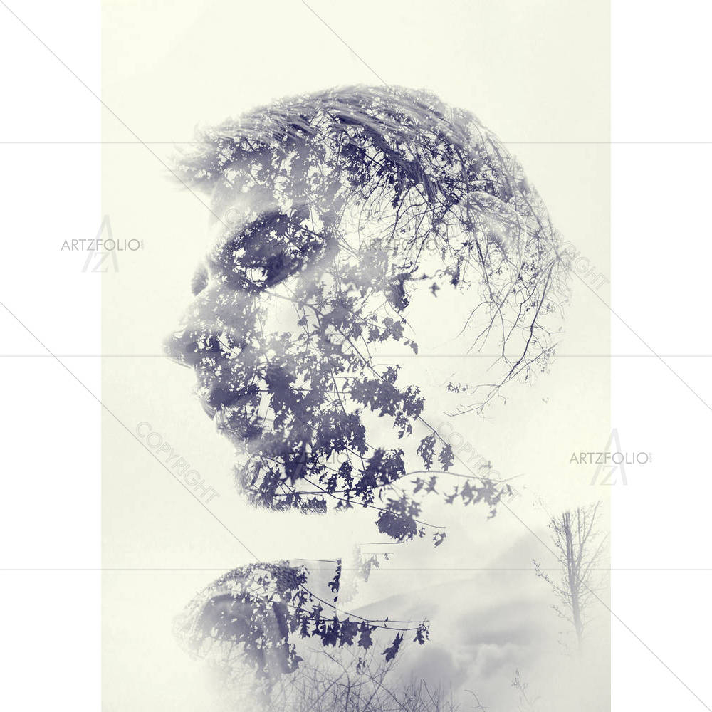 Man's Face Staring & Pondering In Wonder D2 — Devotional custom art by ArtzFolio