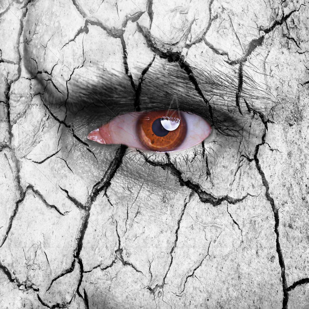 Cracked Earth Surface With Brown Eye — custom-size art design 5003117