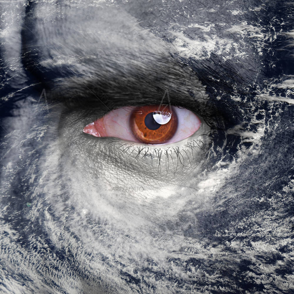 Blue Eye In The Middle Of A Tropical Hurricane D2 — custom-size art design 5003121