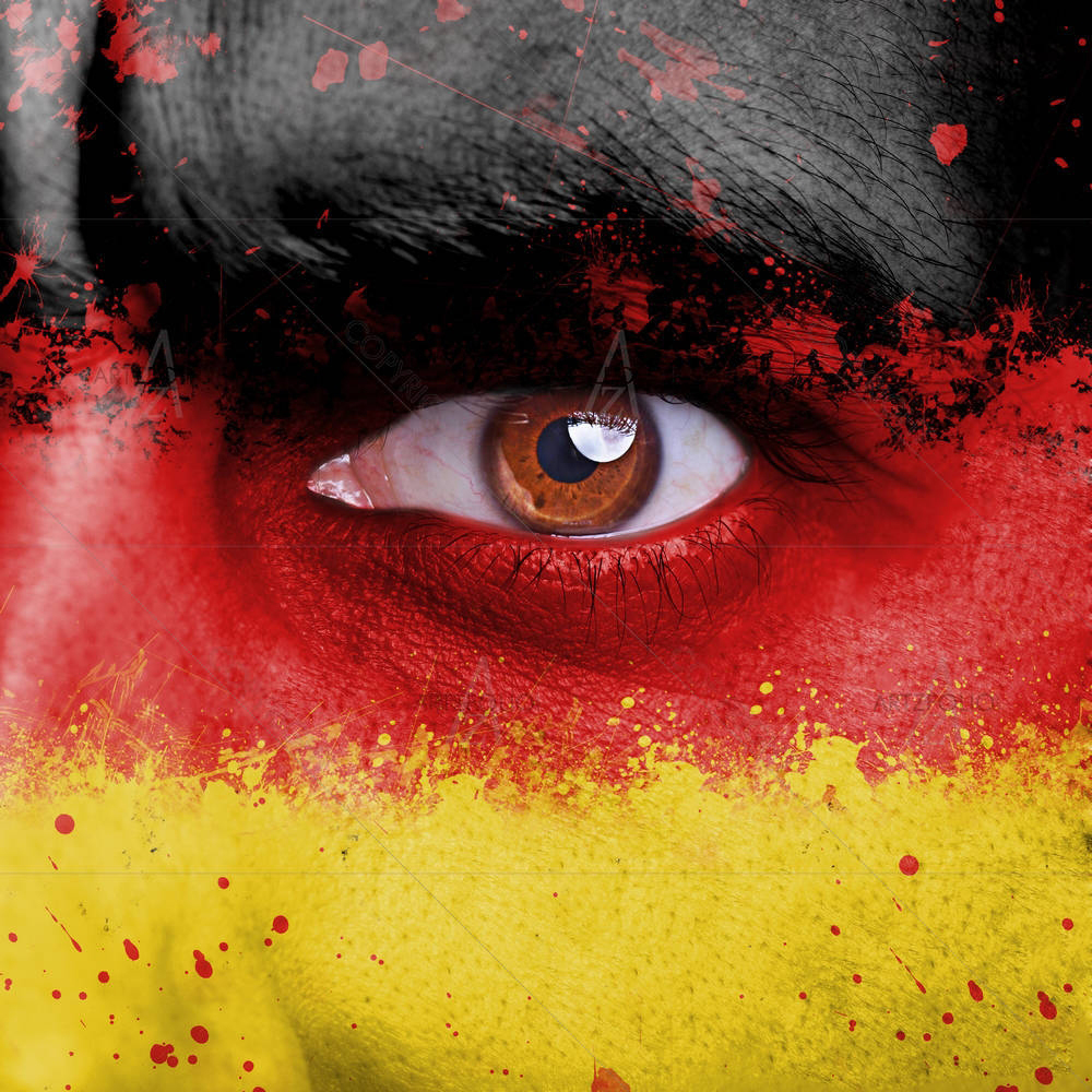 Germany Flag Painted On Angry Man Face — Countries custom art by ArtzFolio