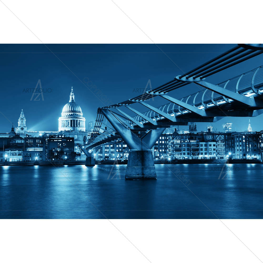 Millennium Bridge & St Pauls Cathedral In London UK — custom-size art design 5003138