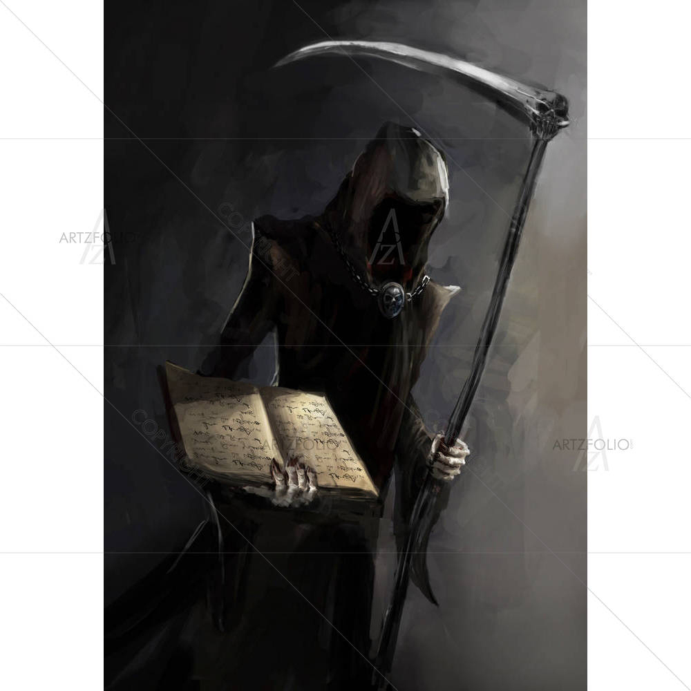Grim Reaper With A Death Book — custom-size art design 5003161