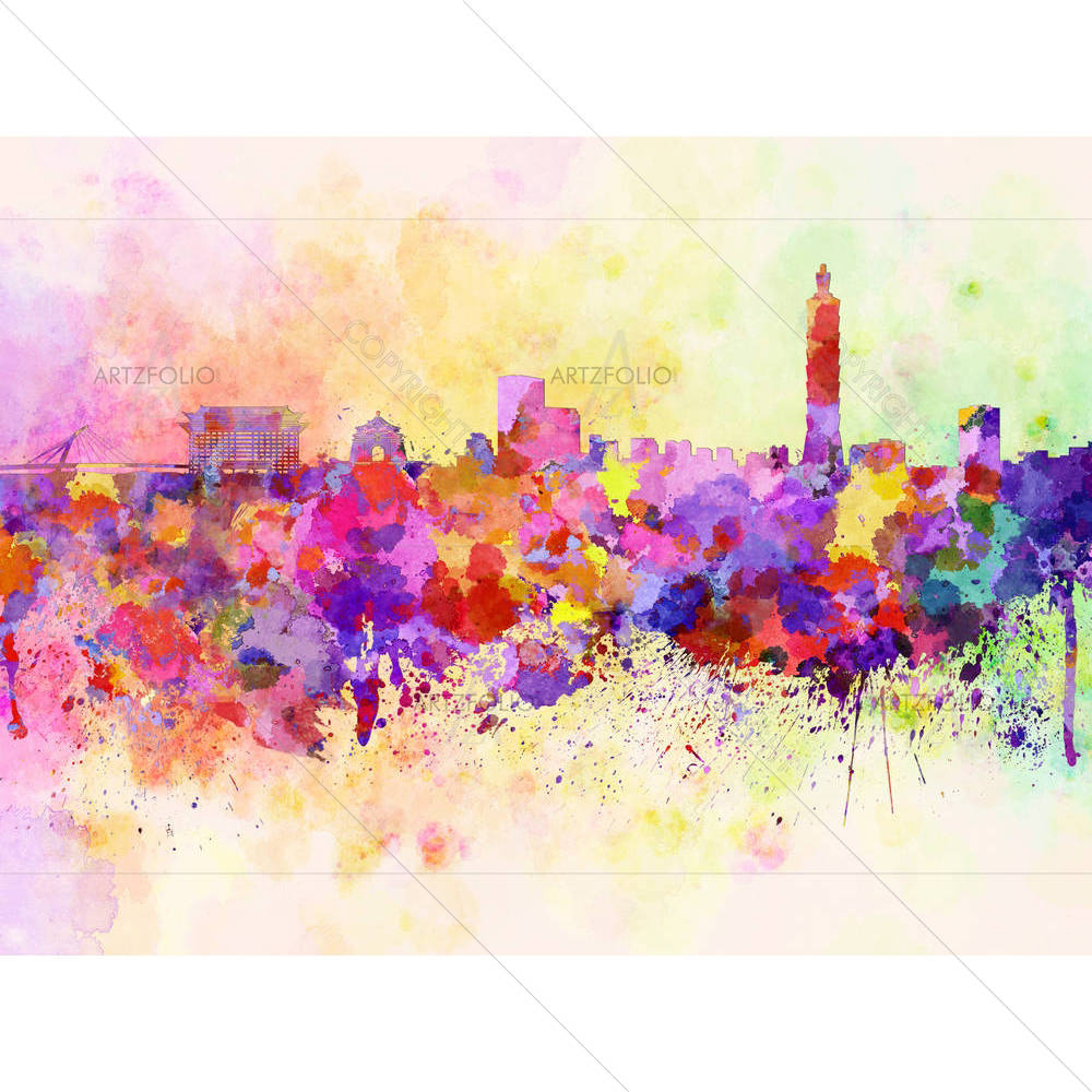 Taipei Skyline in Taiwan — custom-size art design 5003174