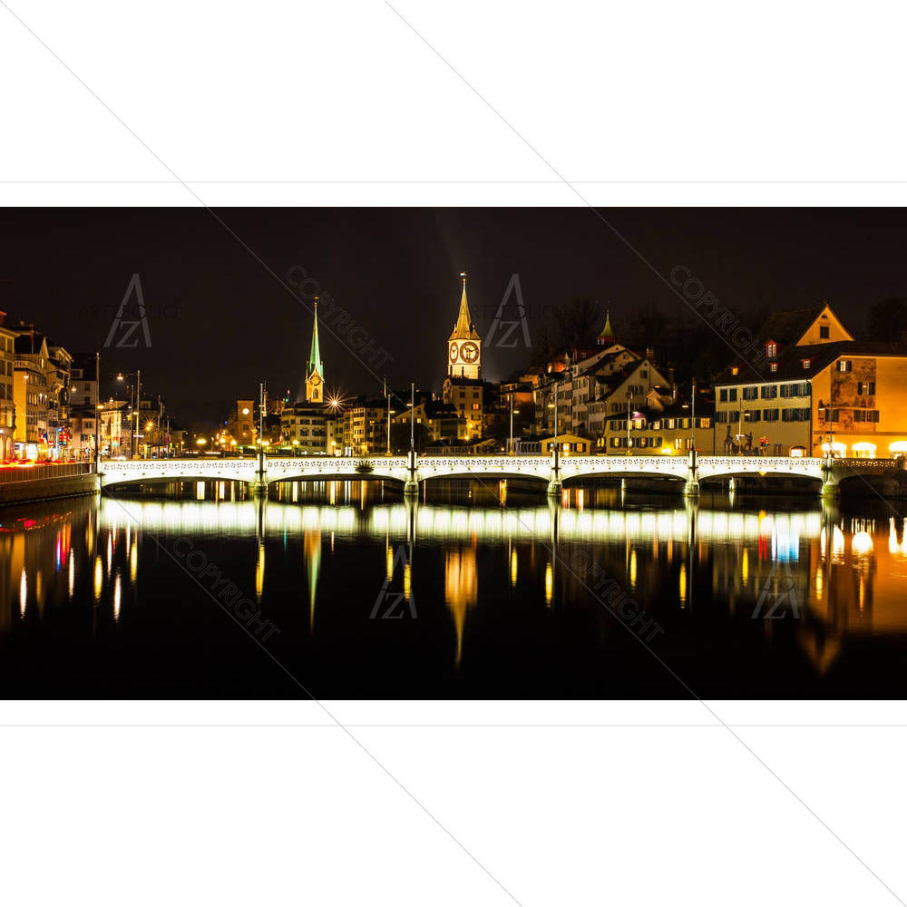 Cityscape Of Zurich, Switzerland — custom-size art design 5003209