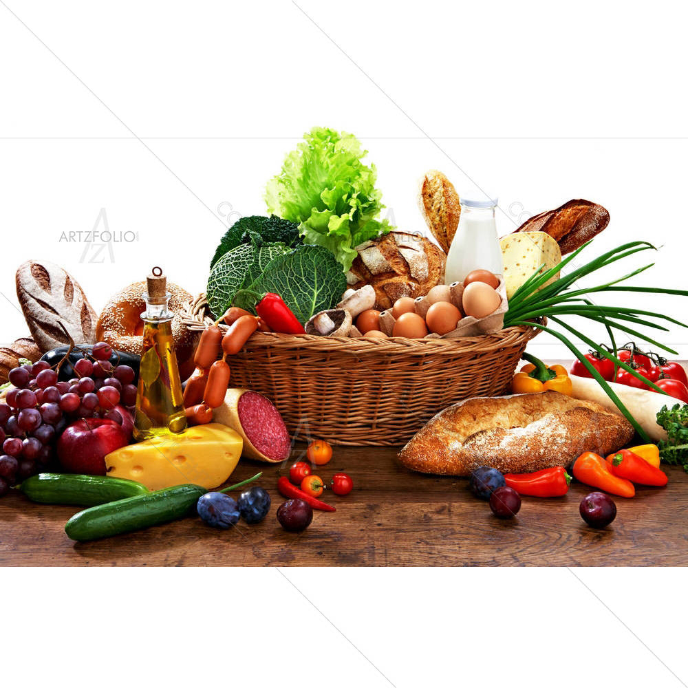 Photo of Food In Wicker Basket — custom-size art design 5003213