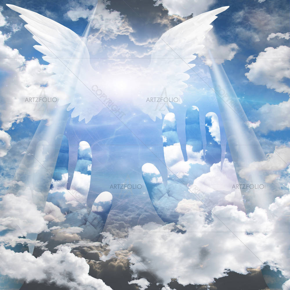 Hands Reach Up Toward Heaven — custom-size art design 5003219