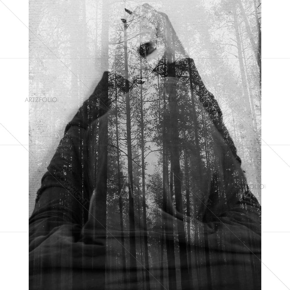 Man In Black Forest — custom-size art design 5003220