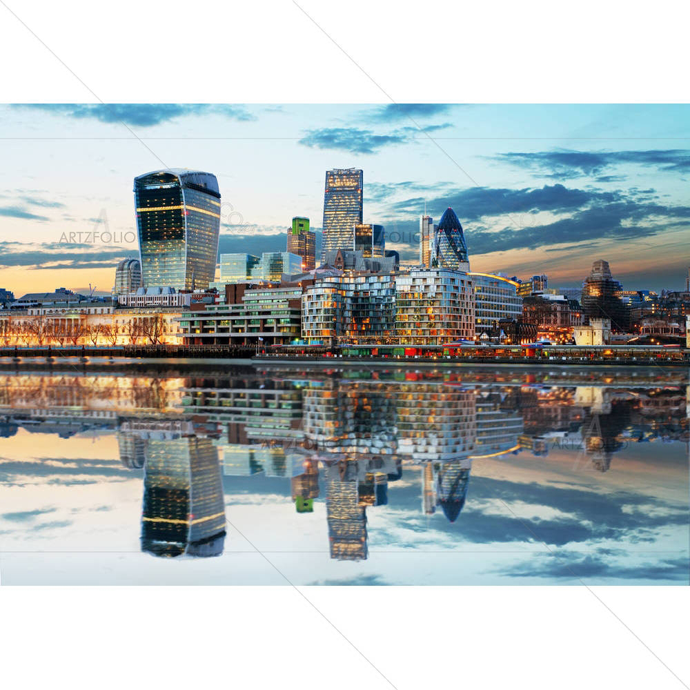 London Skylines At Dusk England, UK — custom-size art design 5003224