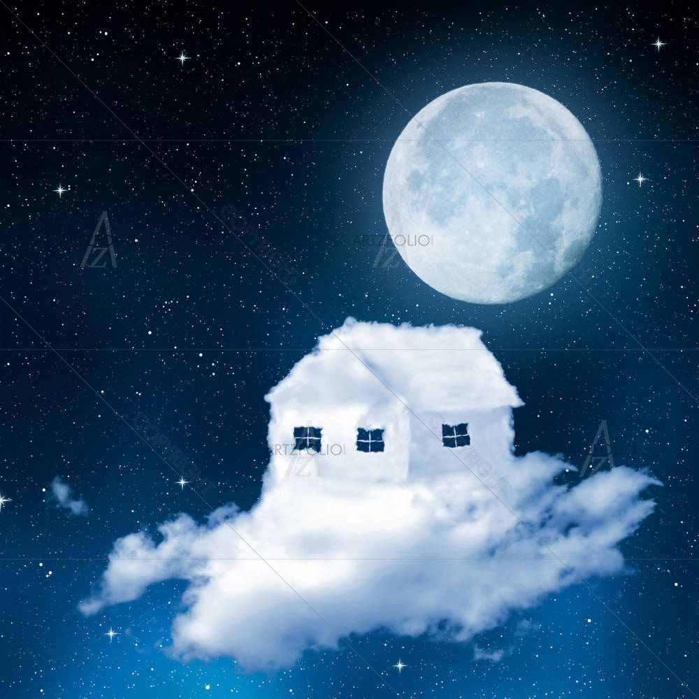 Fantasy House With Clouds — Business custom art by ArtzFolio