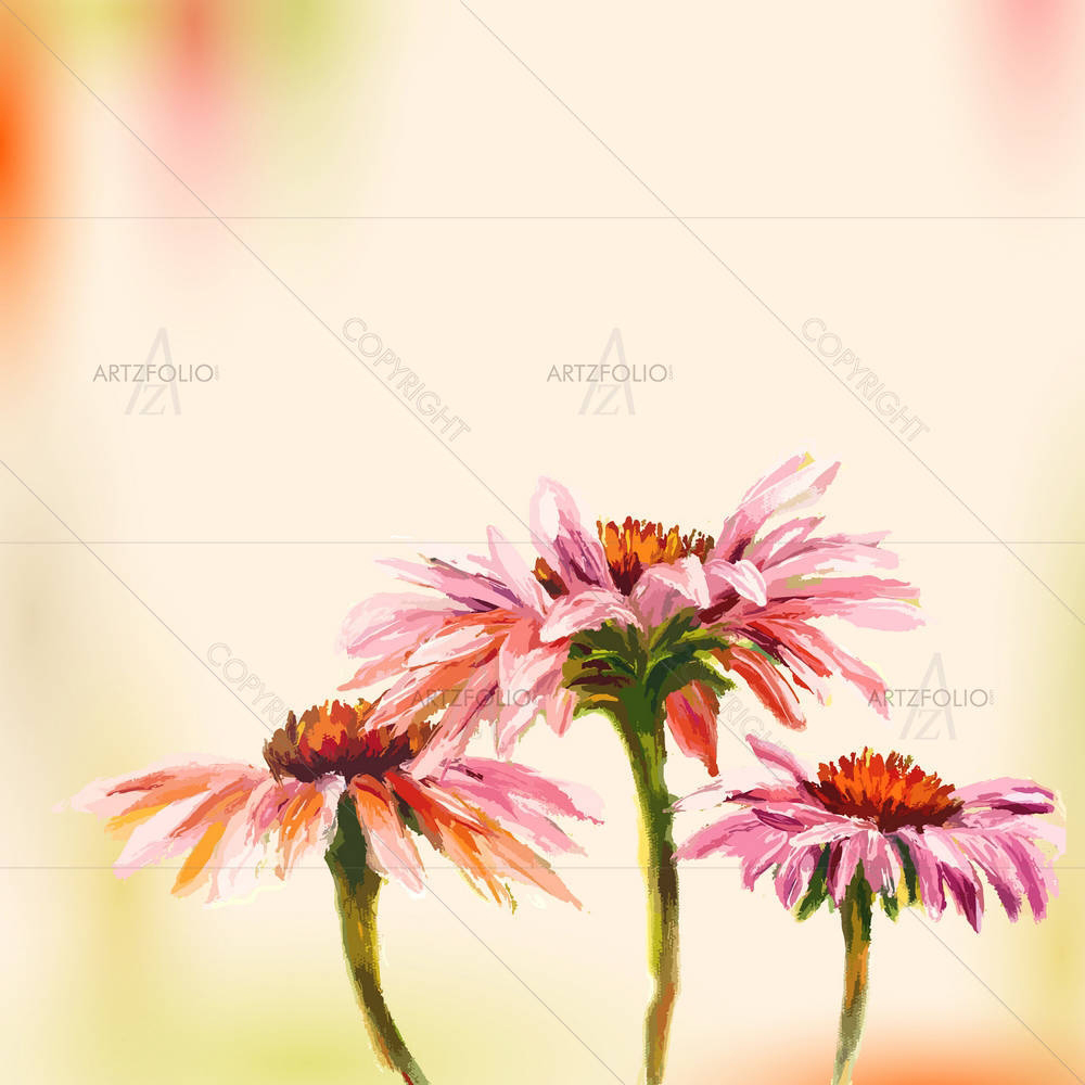 Artwork Echinacea — Botanical custom art by ArtzFolio