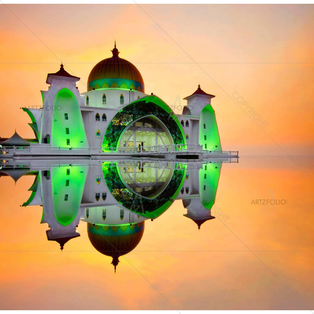 Floating Public Mosque D4 — Devotional custom art by ArtzFolio