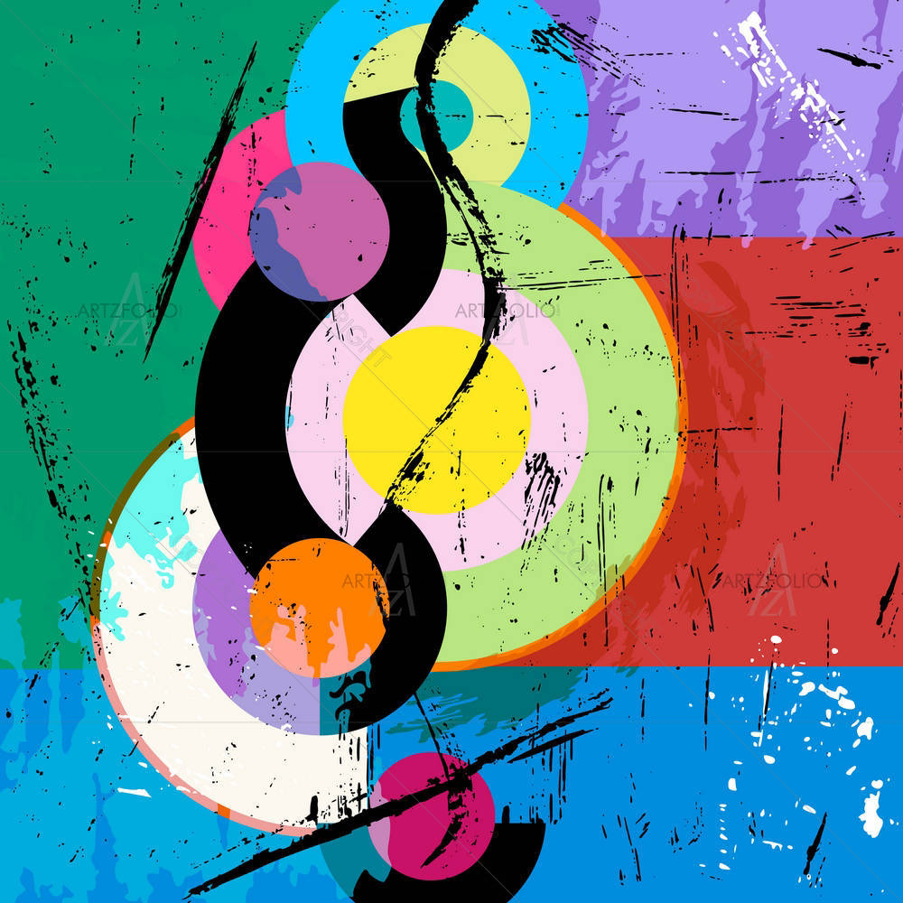 Abstract Vintage Style Circle D5 — custom-size art design 5003260