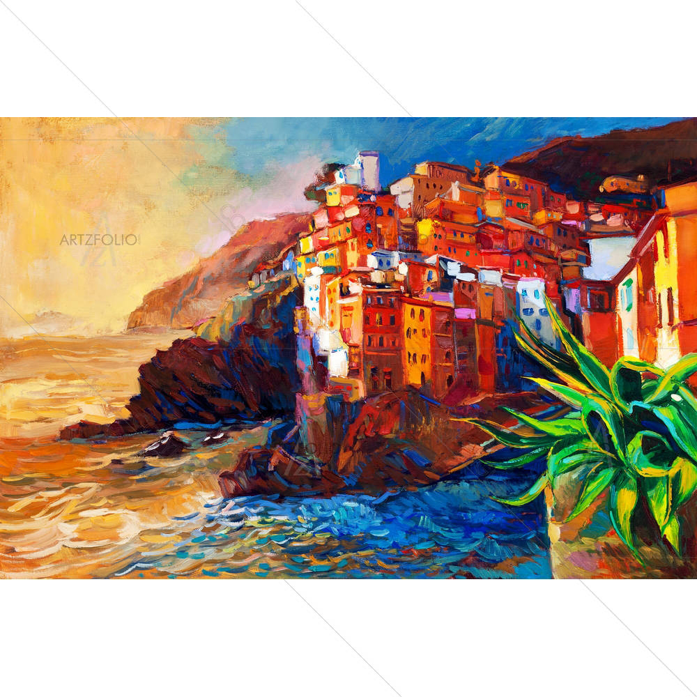 Abstract Artwork Of A Village — Devotional custom art by ArtzFolio