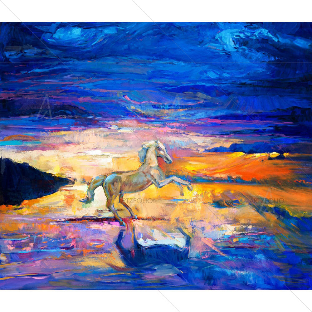 Blue Horse — custom-size art design 5003266