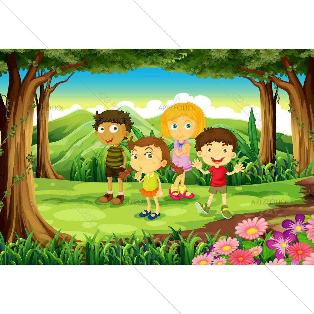 Kids At The Forest — custom-size art design 5003271