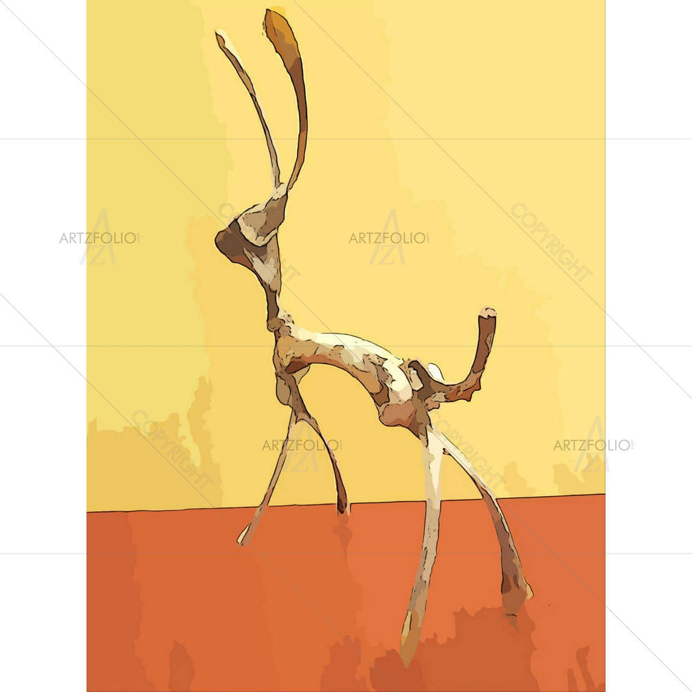 Deer Chicken Wishbones — custom-size art design 5003294