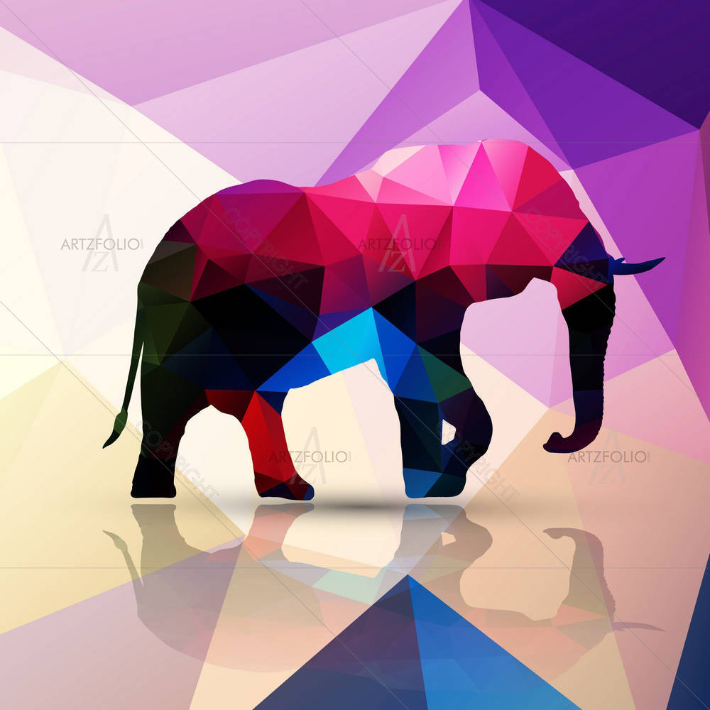 Geometric Polygonal Elephant — custom-size art design 5003312