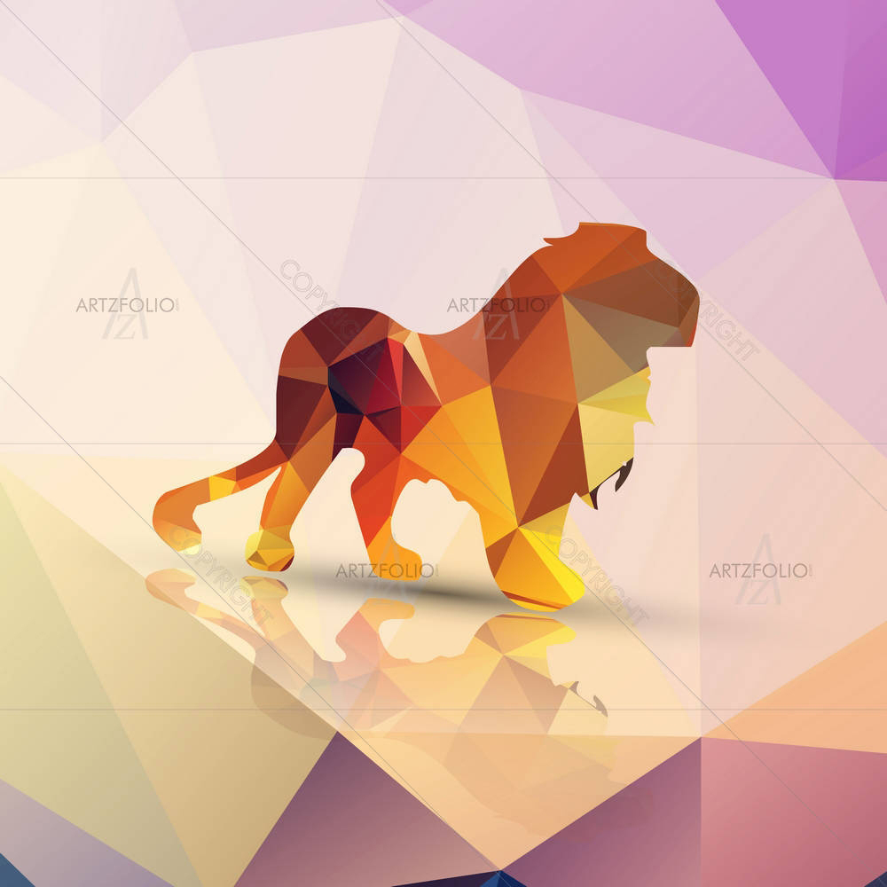 Geometric Polygonal Lion