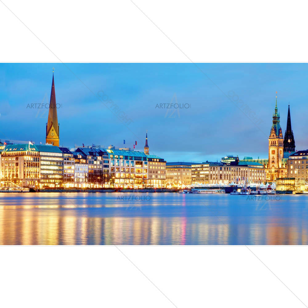 Old Town Hall & River Alster, Hamburg Germany — Devotional custom art by ArtzFolio