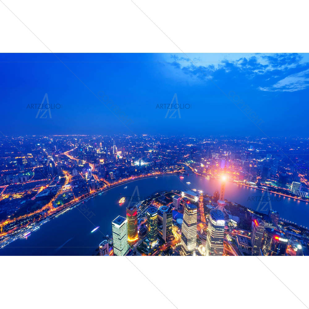 Shanghai Lujiazui Financial Center & Huangpu River D2 — Devotional custom art by ArtzFolio