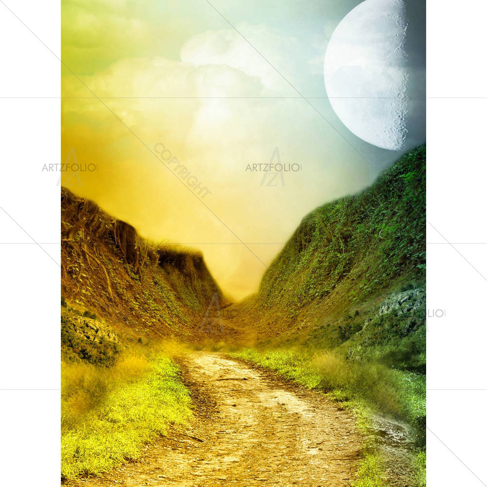Fantasy Landscape In The Desert — Fantasy custom art by ArtzFolio