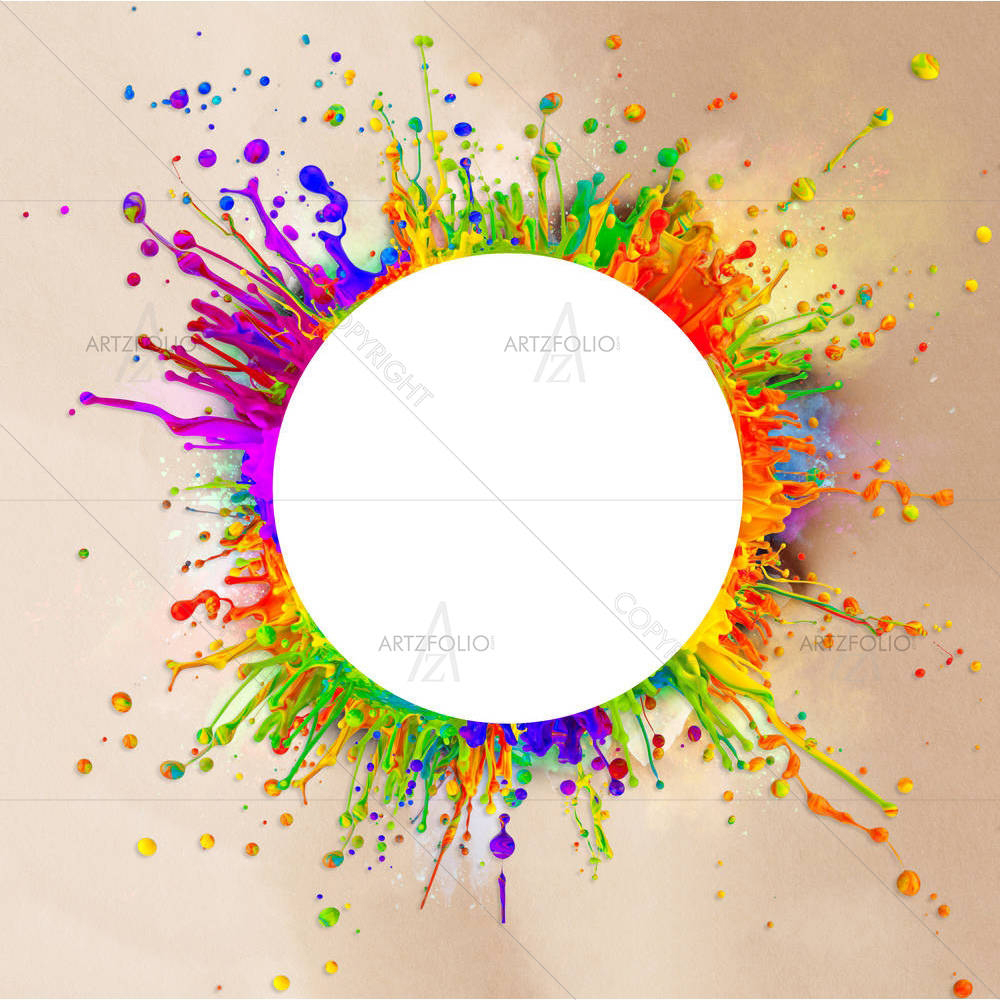Colored Splashes D1 — Abstract custom art by ArtzFolio
