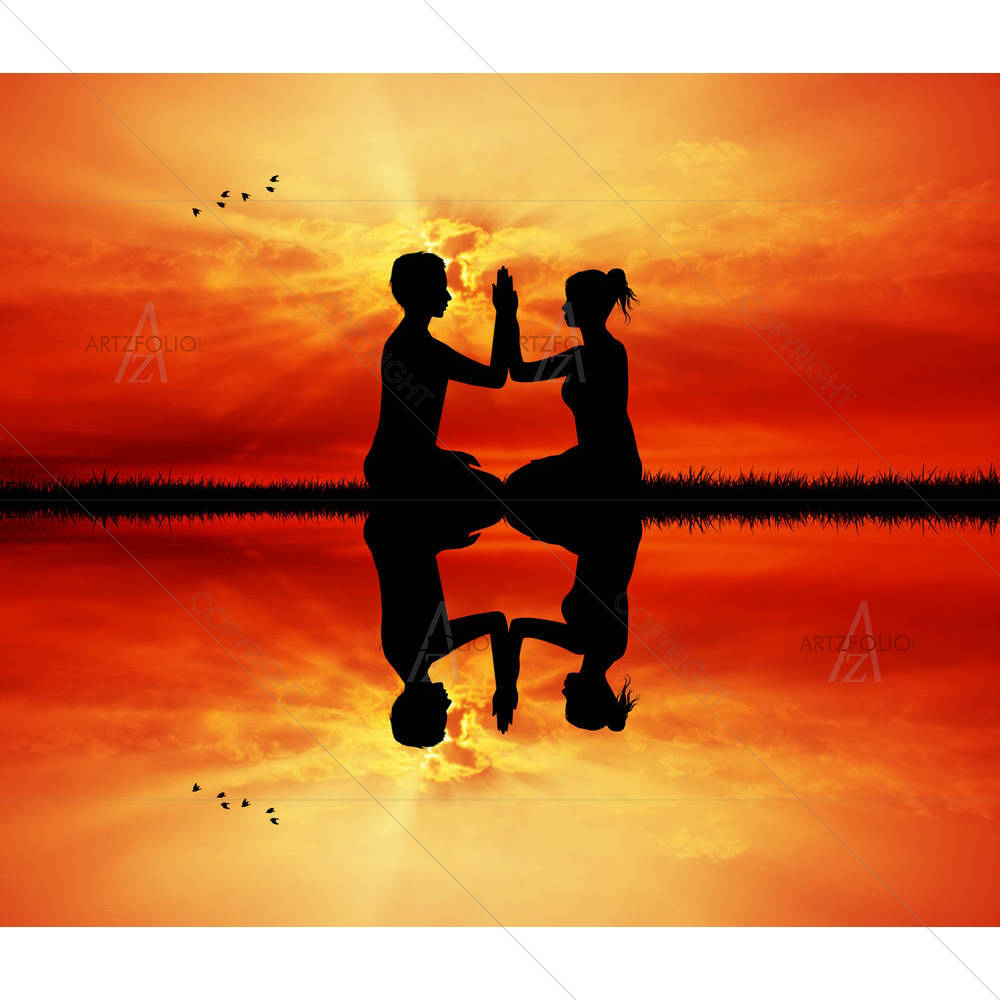 Yoga Couple — custom-size art design 5003349