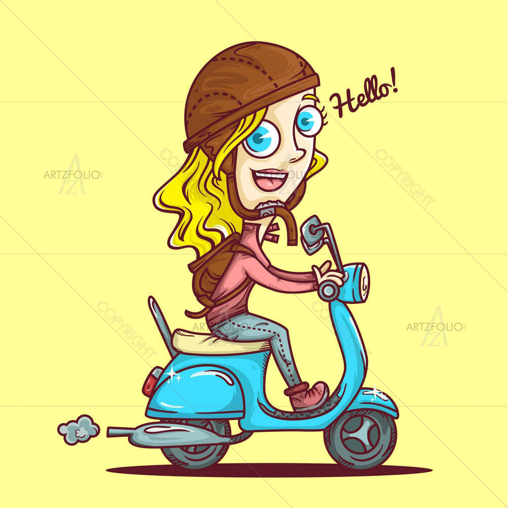 Scooter Girl — custom-size art design 5003361