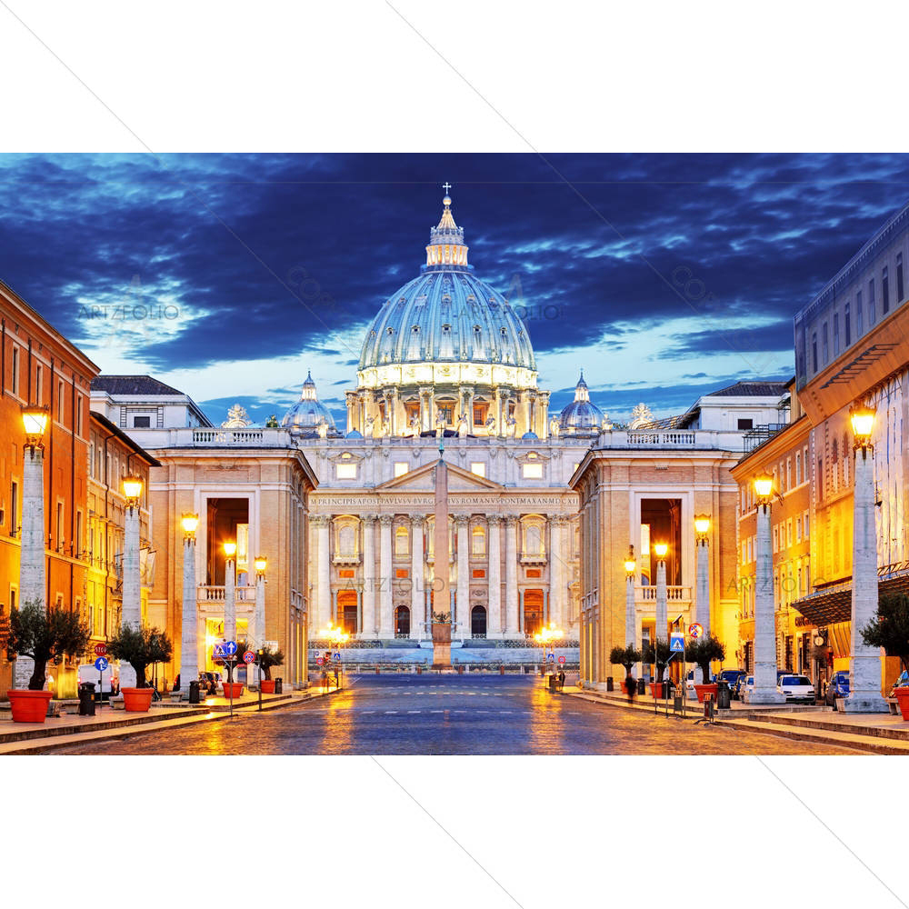 Papal Basilica Of Saint Peter, Vatican City, Italy — custom-size art design 5003365