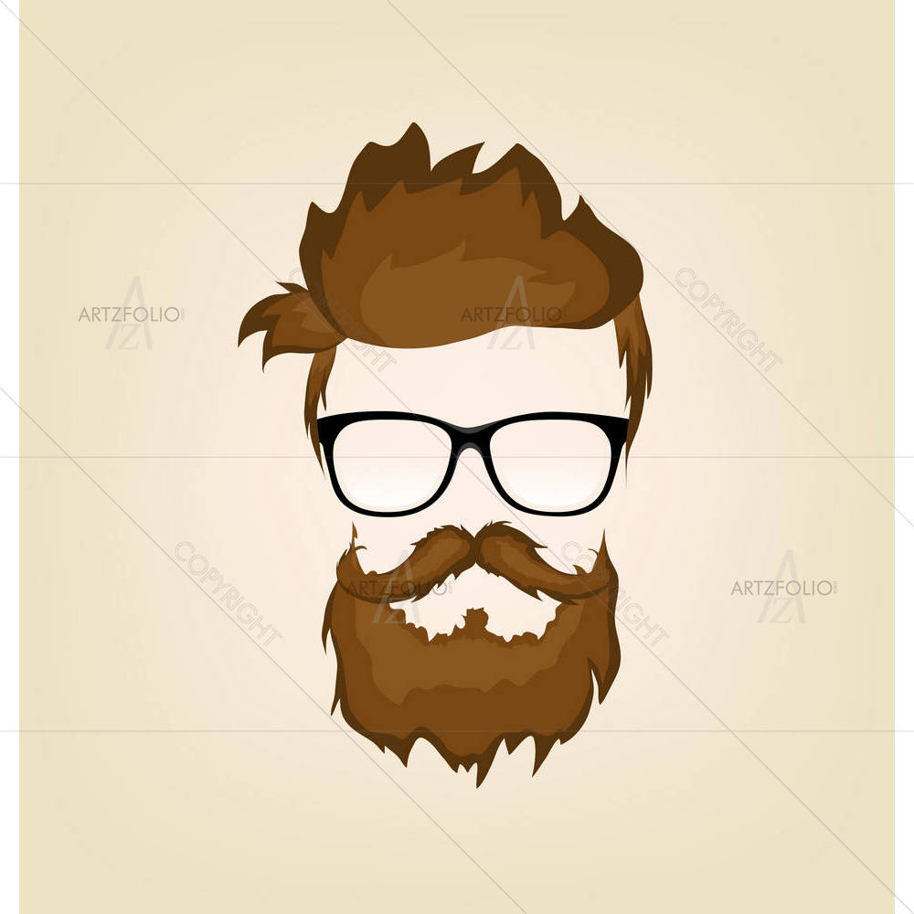 Mustache, Beard & Hairstyle — custom-size art design 5003366
