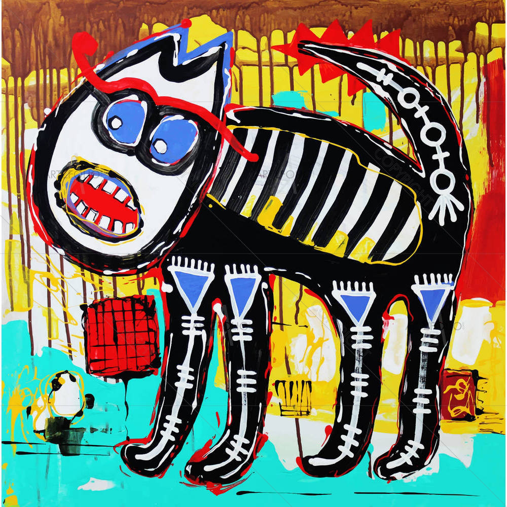 Doodle Angry Cat — custom-size art design 5003374