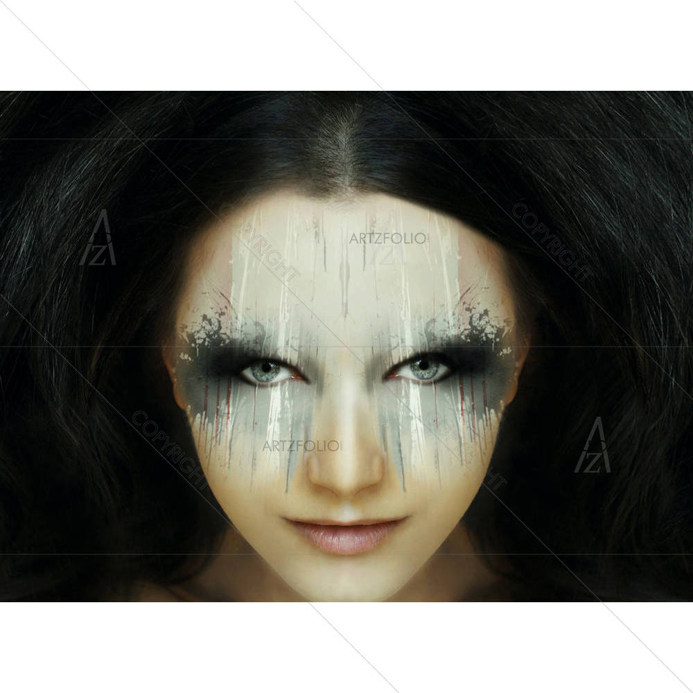 Beautiful Girl With A Bizarre Make Up — Asian custom art by ArtzFolio