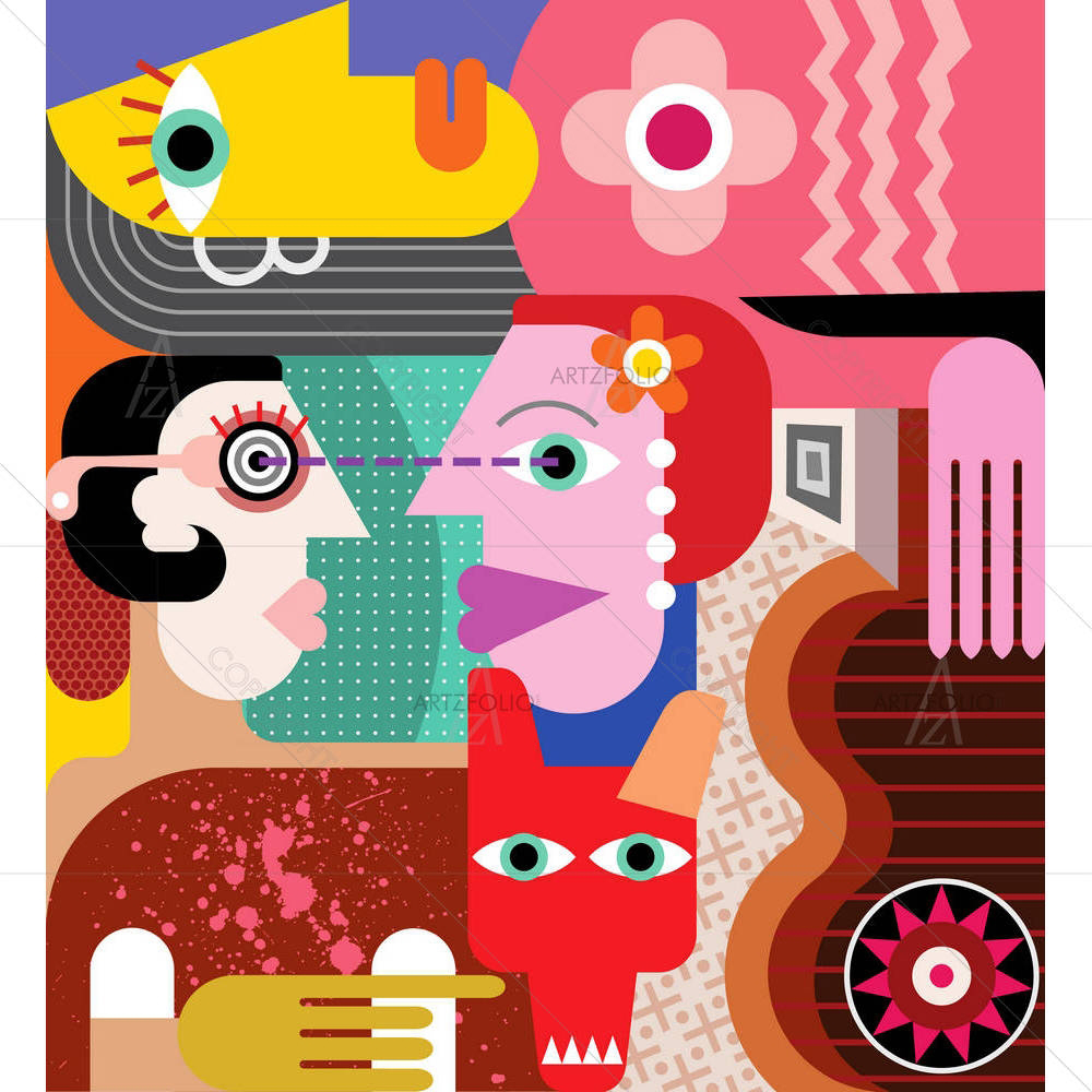 Women With Dog — custom-size art design 5003397