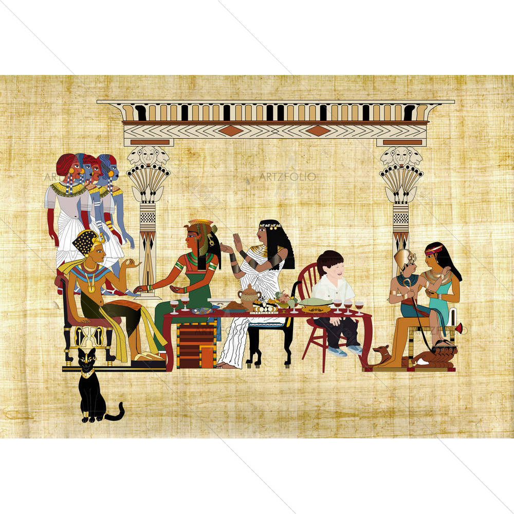 Passover Seder With Pharaoh — custom-size art design 5003417