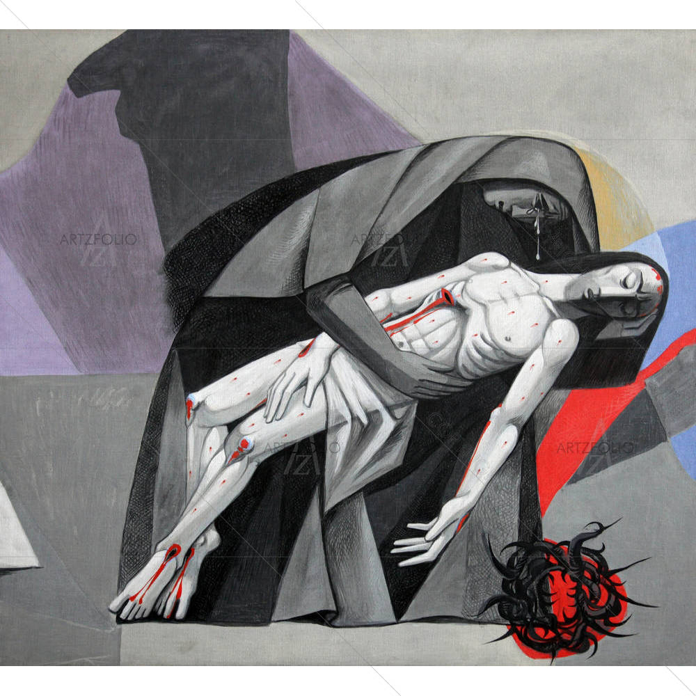 13th Station Of Cross Jesus Body Is Removed From Cross — custom-size art design 5003423