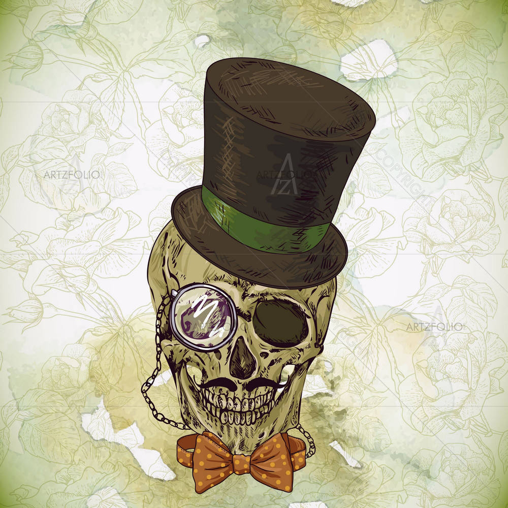 Hipster Skull — custom-size art design 5003431