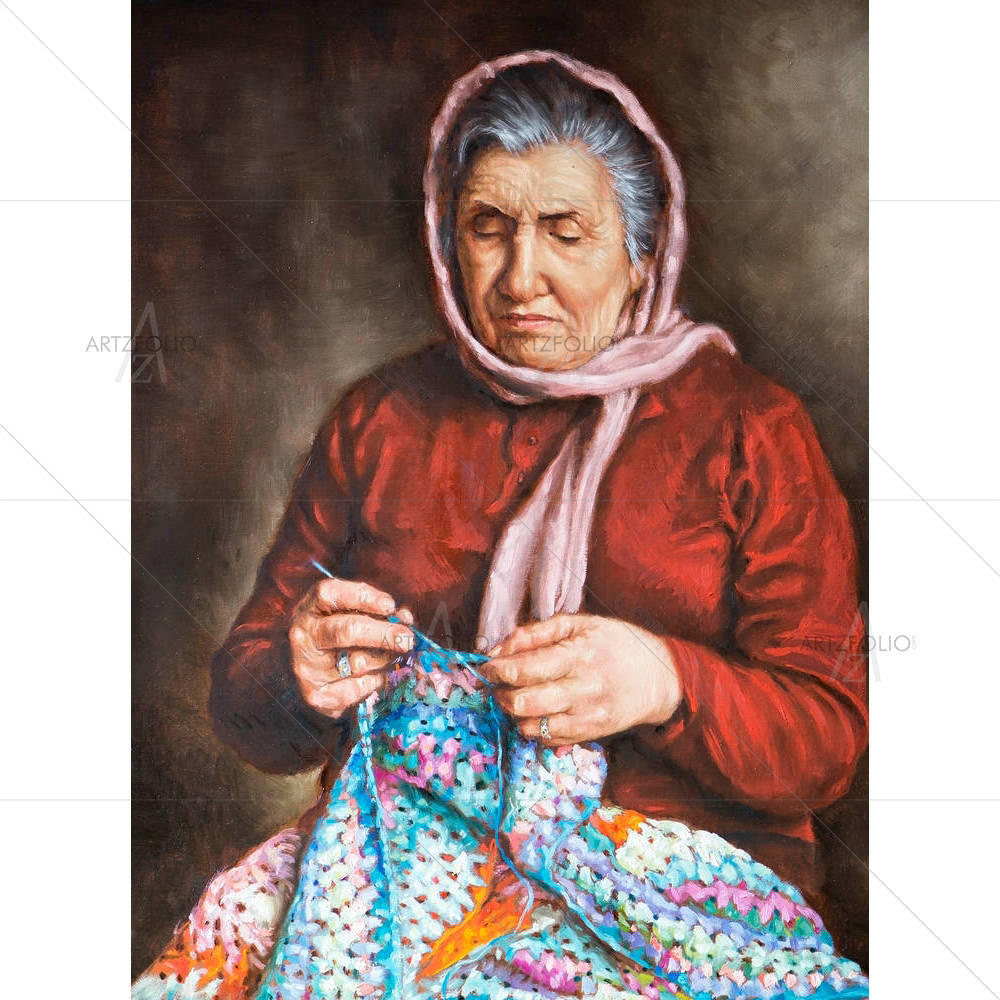 Old Woman Who Works The Wool — Hobbies custom art by ArtzFolio